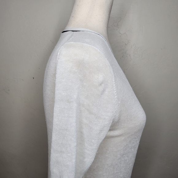 THEORY Naoleeray Sag Harbor V Neck Linen Sweater Top Size P/S - Picture 3 of 10